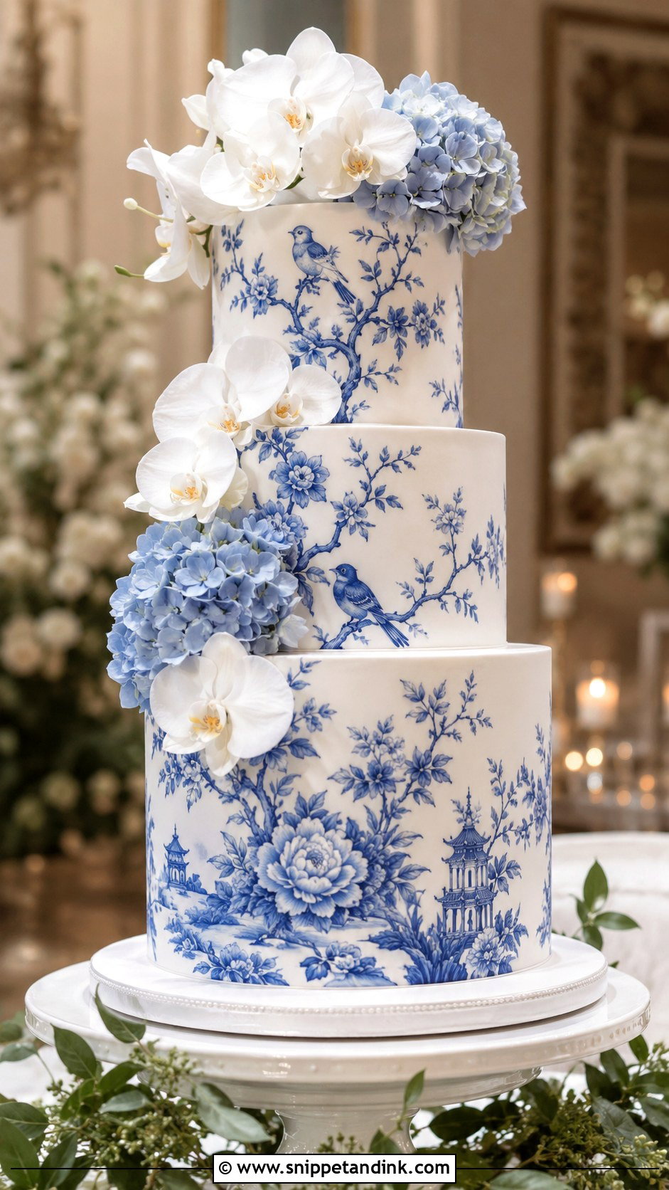 Chinoiserie Porcelain Wedding Cake - Snippet and Ink - 20 Porcelain Cake Ideas for Wedding