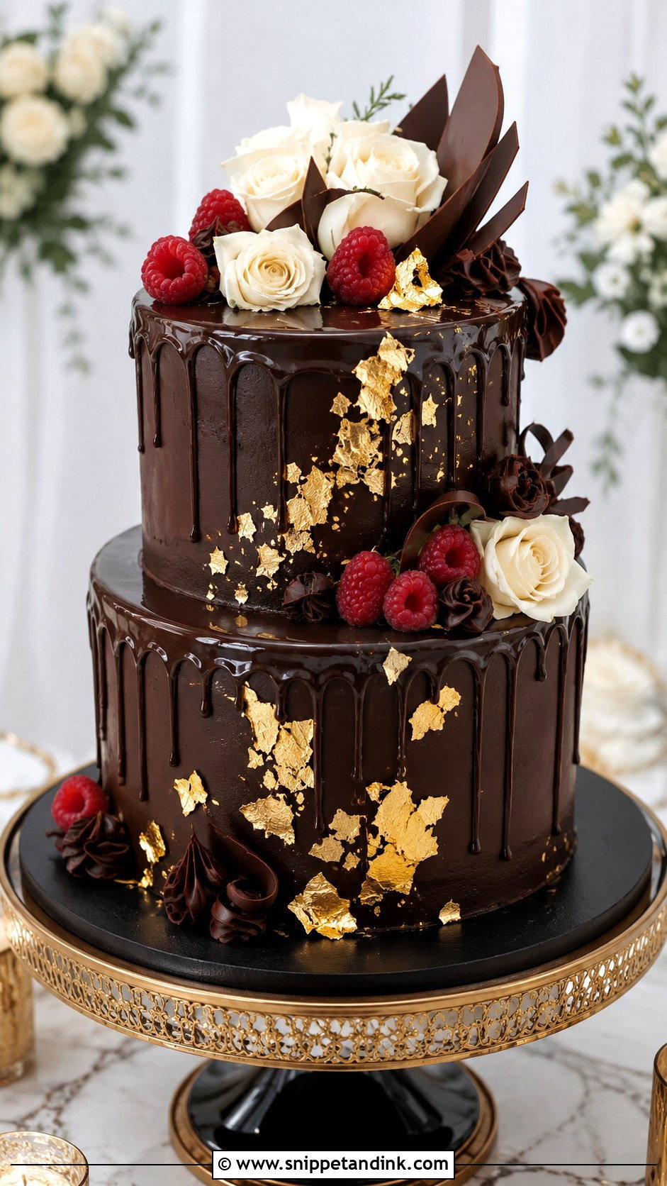 Chocolate 2 Layer Wedding Cake - Snippet and Ink - 20 2 Layer Wedding Cake Ideas