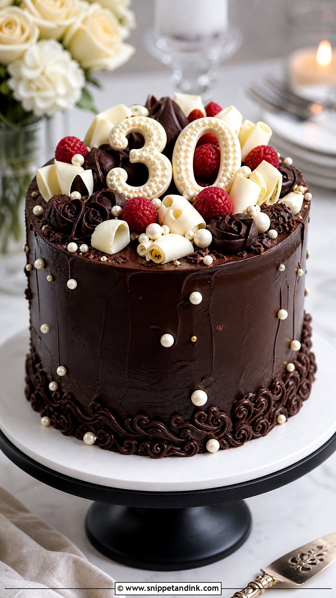 Chocolate 30th Anniversary Cake - Snippet and Ink - 25 30th Anniversary Cake Ideas