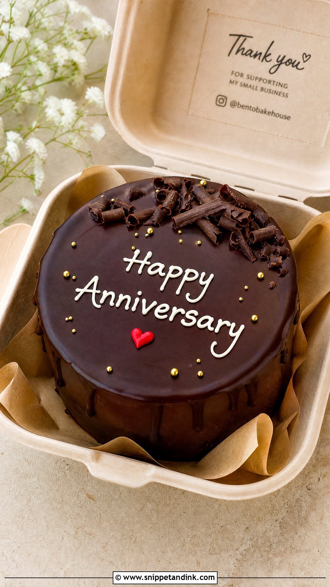 Chocolate Anniversary Bento Cake - Snippet and Ink - 20 Wedding Anniversary Bento Cake Ideas