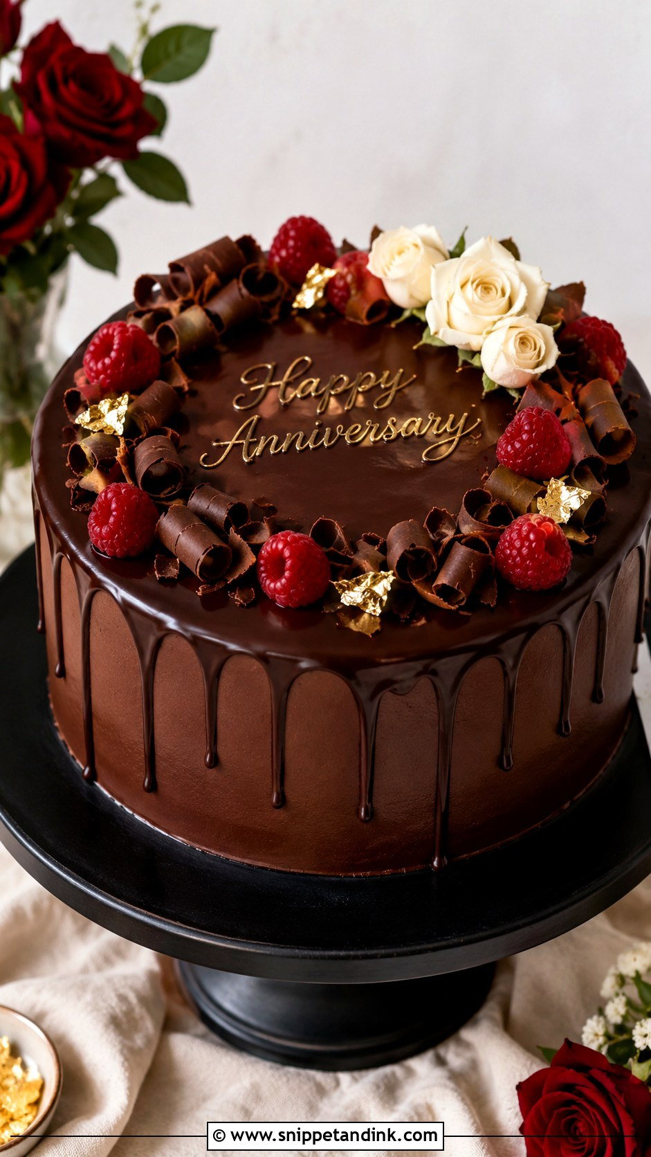 Chocolate Anniversary Cake - Snippet and Ink - 20 Aesthetic Anniversary Cake Designs