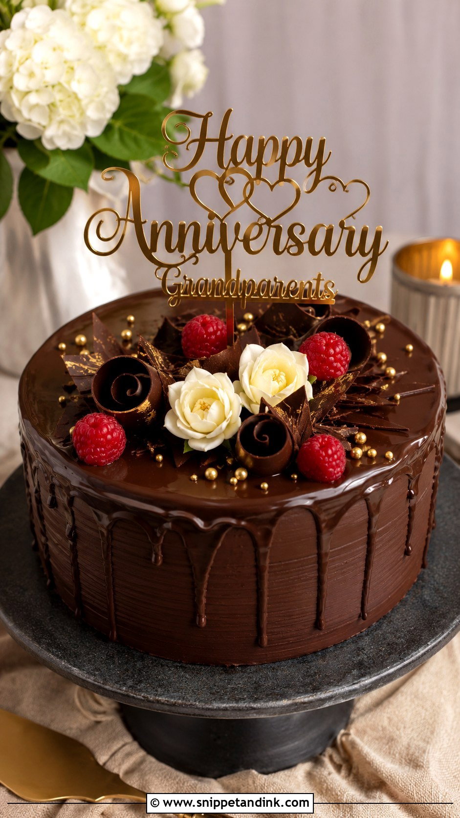 Chocolate Anniversary Cake - Snippet and Ink - 20 Anniversary Cake for Grandparents