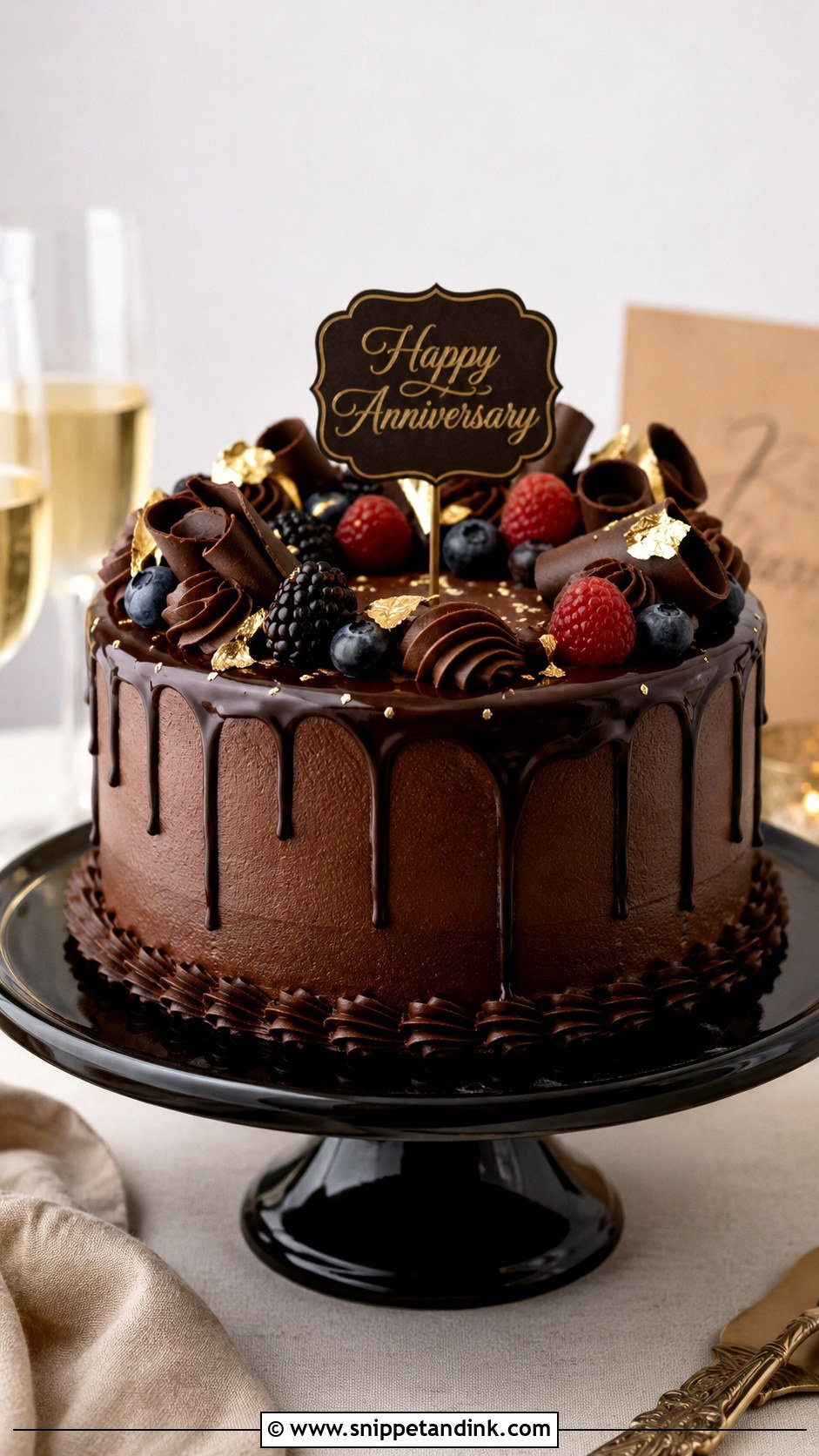 Chocolate Anniversary Cake - Snippet and Ink - 20 Anniversary Cake Photo Ideas