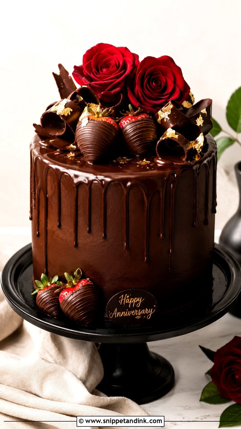 Chocolate Anniversary Cake - Snippet and Ink - 20 Anniversary Couple Cake Design Ideas