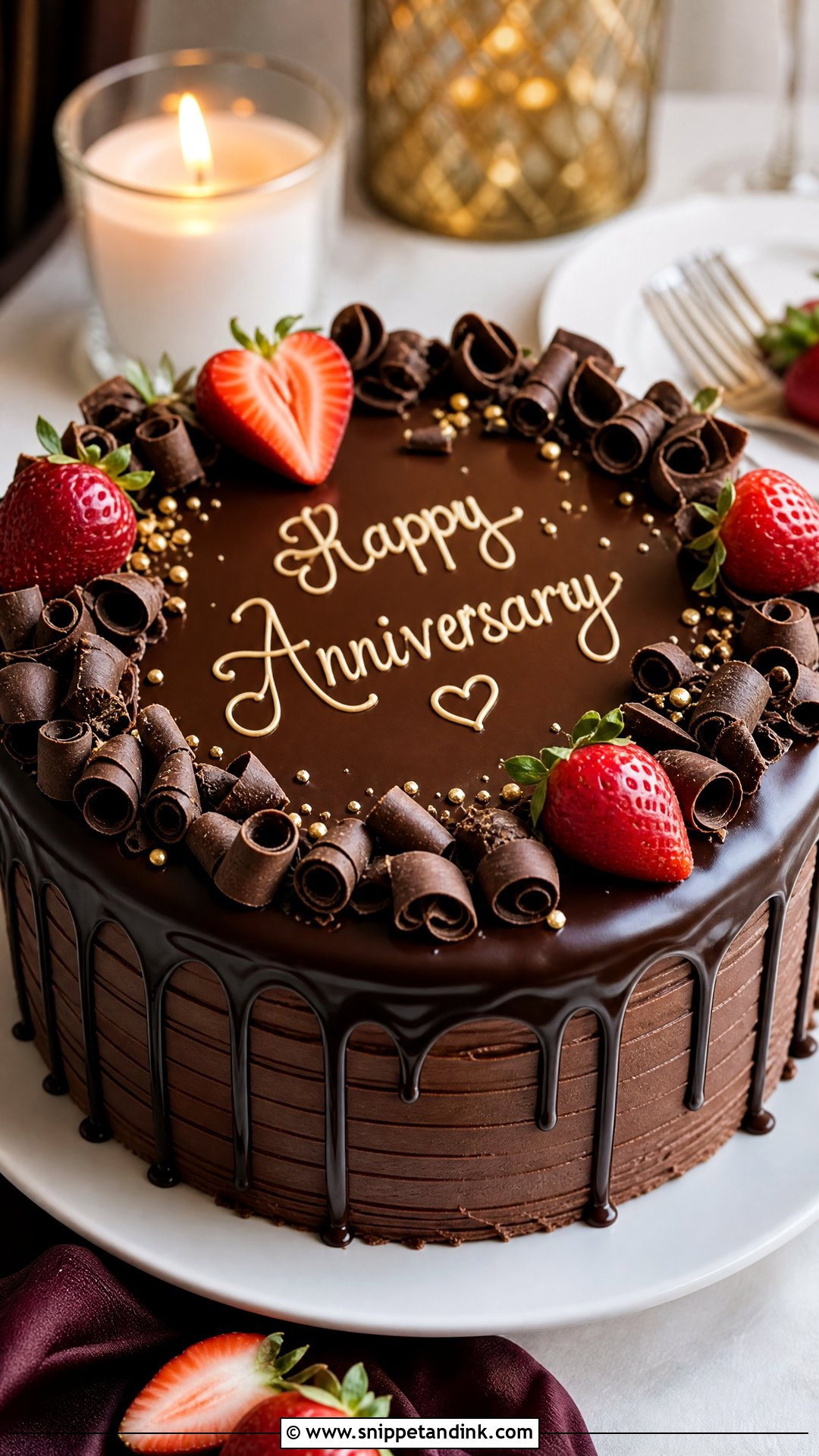 Chocolate Anniversary Cake - Snippet and Ink - 20 Simple Wedding Anniversary Cake Ideas