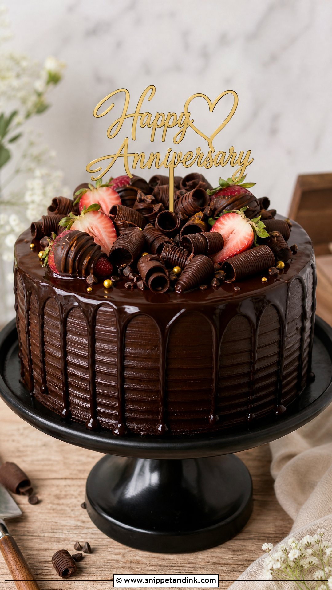 Chocolate Anniversary Cake - Snippet and Ink - 25 Happy Wedding Anniversary Cake Ideas