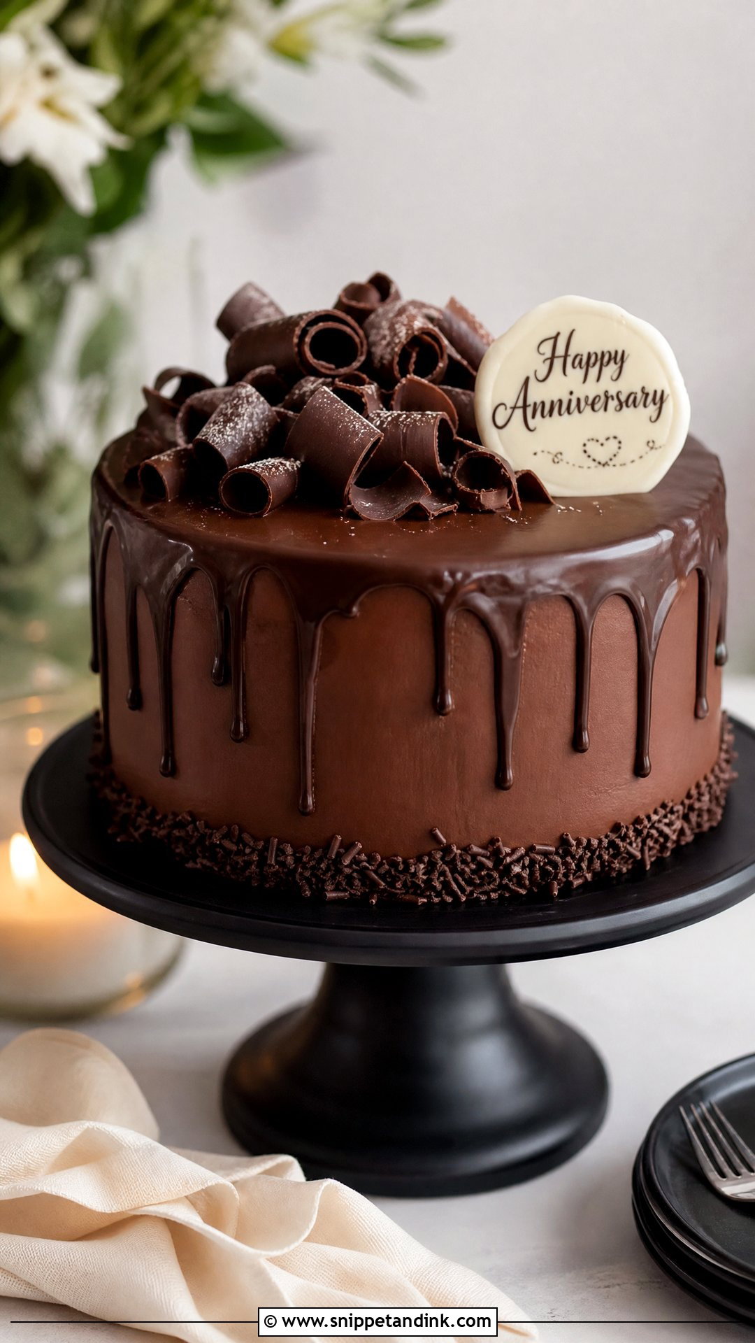 Chocolate Anniversary Cake - Snippet and Ink - 25 Simple Anniversary Cake Ideas