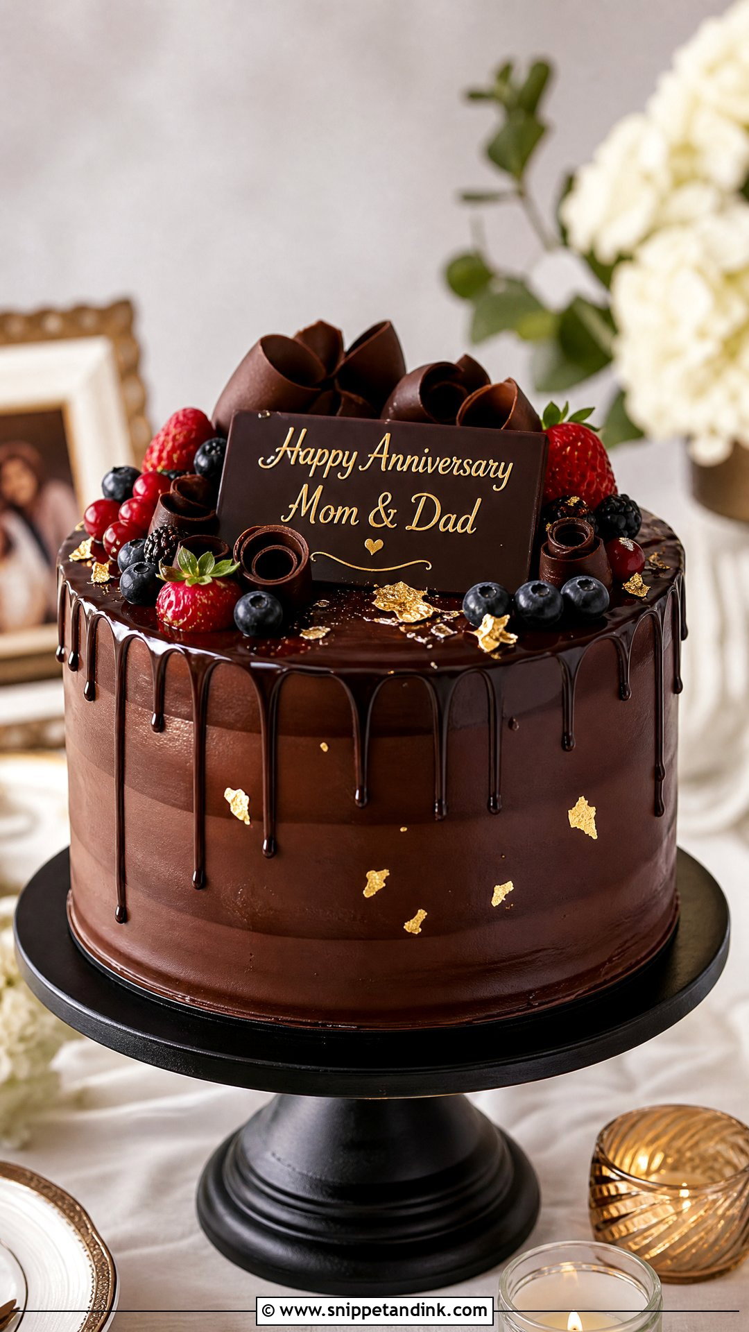 Chocolate Anniversary Cake for Parents - Snippet and Ink - 30 Anniversary Cake for Parents
