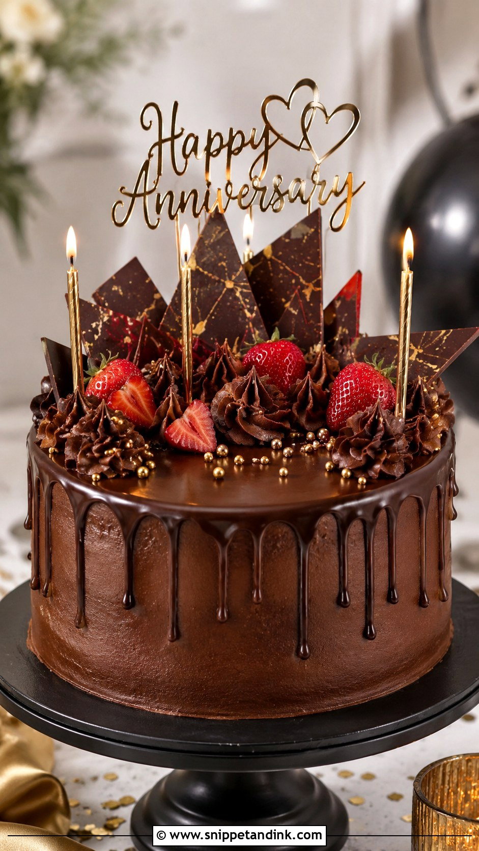 Chocolate Birthday Anniversary Cake - Snippet and Ink - 20 Anniversary and Birthday Cake Combined Ideas