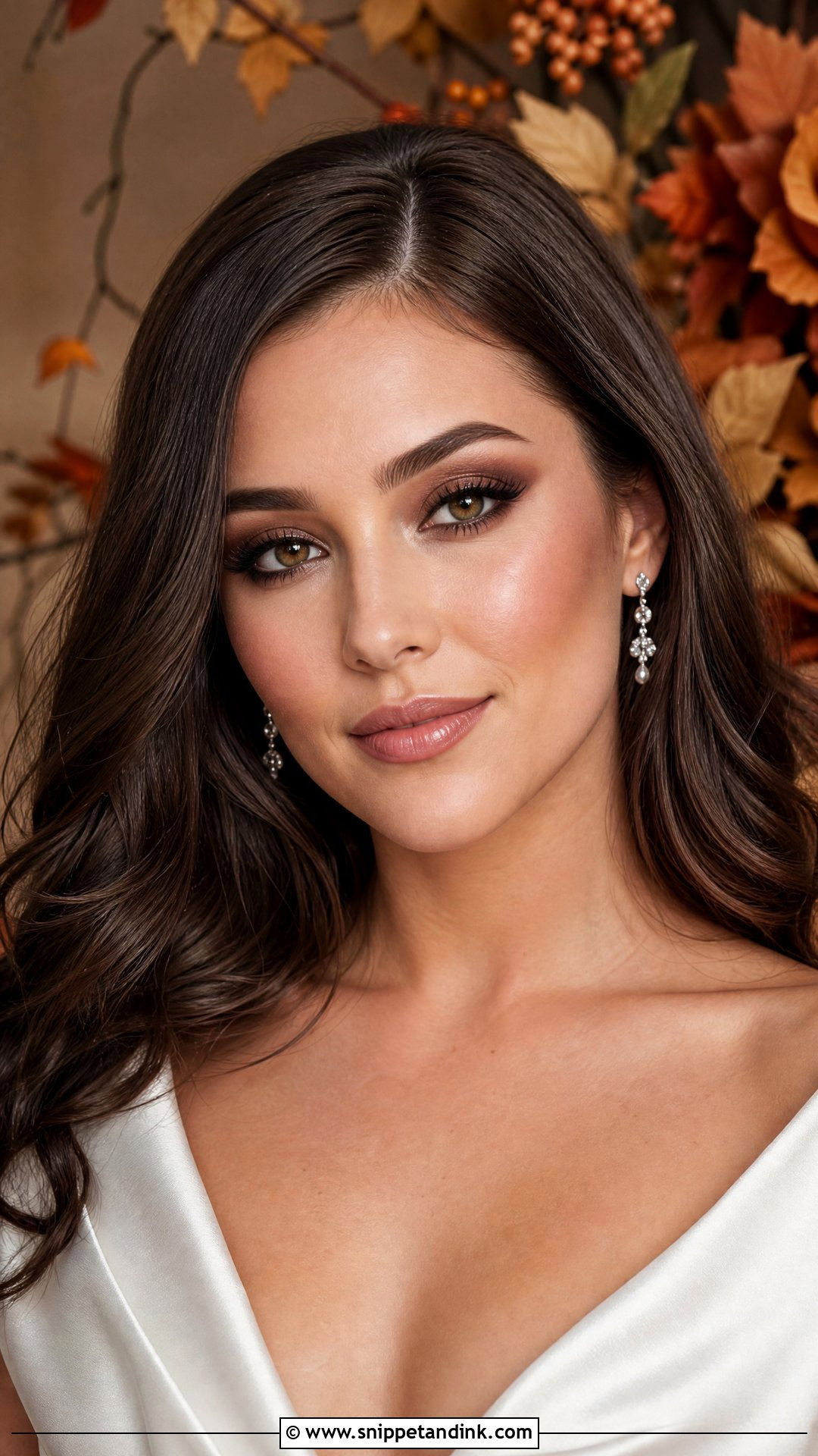 Chocolate Brown Bridal Makeup For Green Eyes - Snippet and Ink - 20 Fall Wedding Makeup for Bride Green Eyes