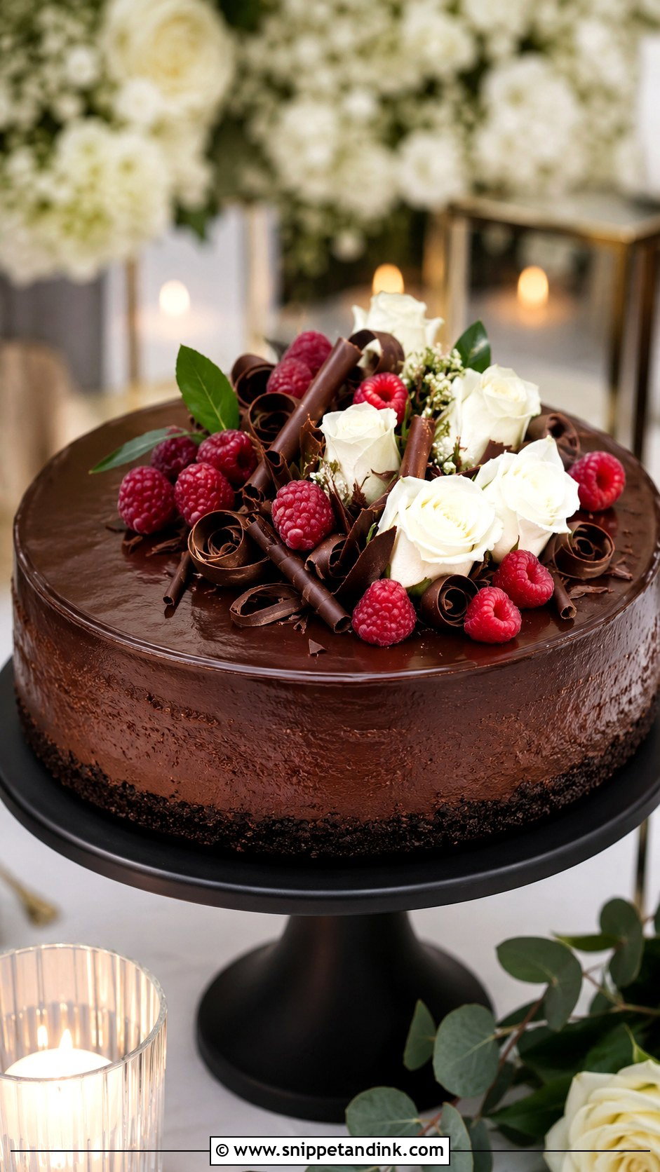 Chocolate Cheesecake Wedding Cake - Snippet and Ink - 20 Cheesecake Wedding Cake Ideas
