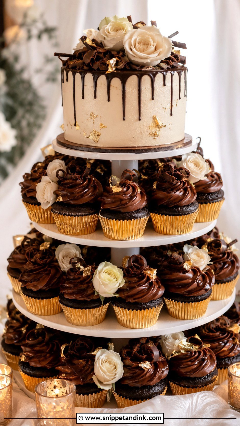 Chocolate Cupcake Wedding Cake - Snippet and Ink - 20 Cupcake Wedding Cake Ideas