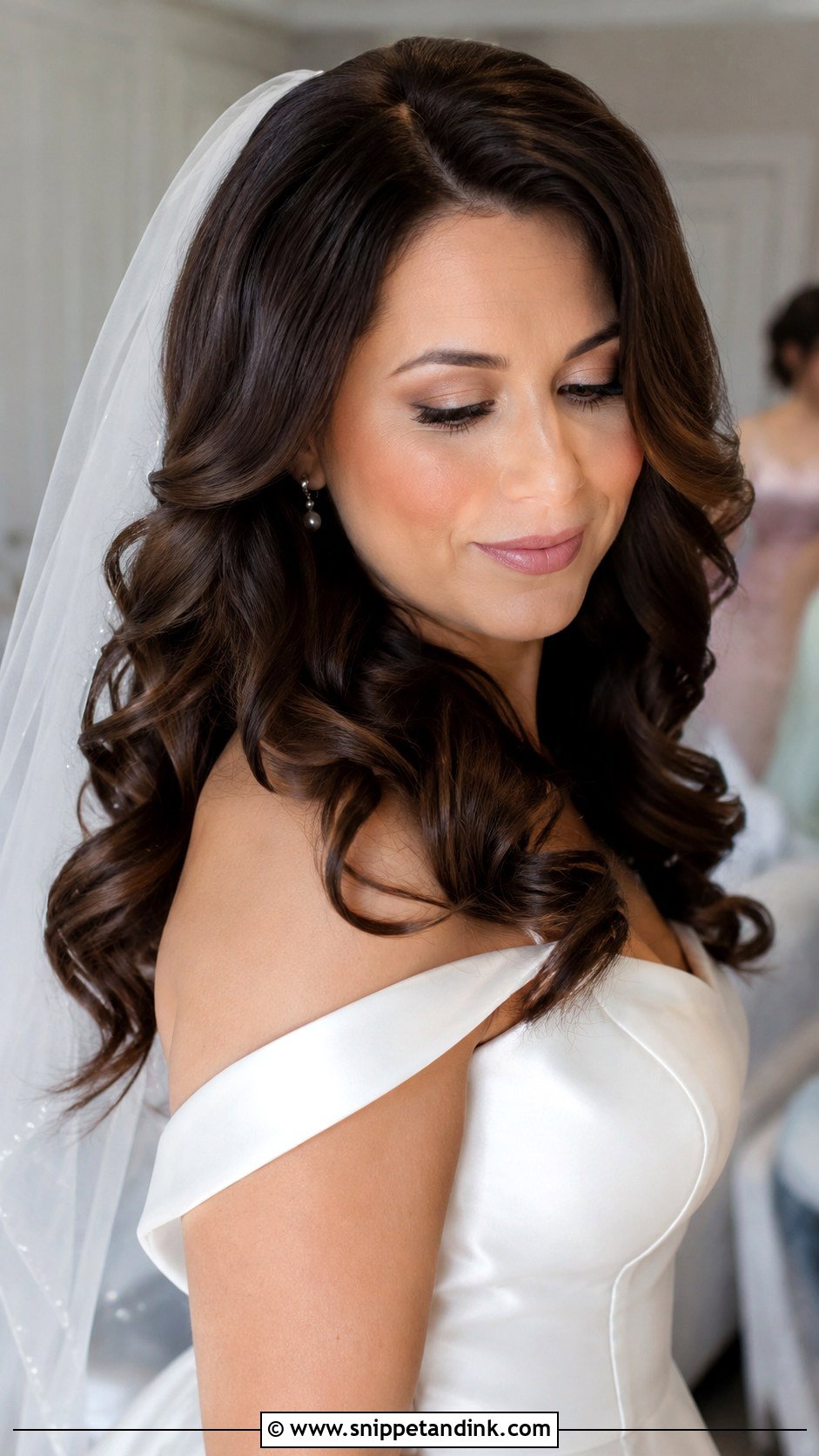 Chocolate Curls Bridal Blowout - Snippet and Ink - 25 Wedding Blowout Hair Ideas