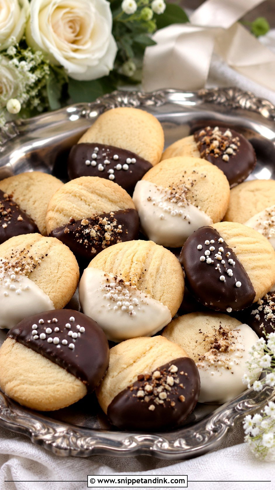 Chocolate Dipped Butter Cookies - Snippet and Ink - 20 Vintage Wedding Cookies