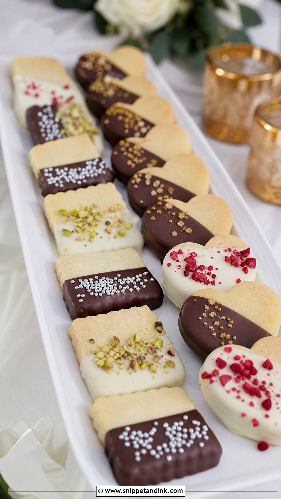 Chocolate Dipped Wedding Cookies - Snippet and Ink - 20 Wedding Cookies