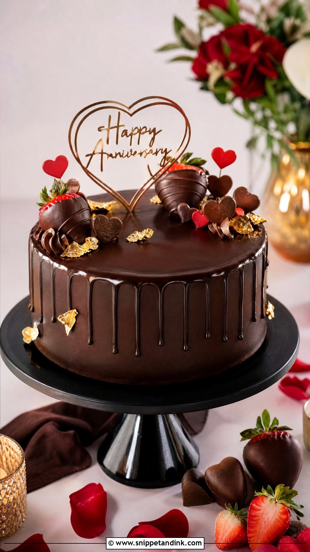 Chocolate Drip Anniversary Cake - Snippet and Ink - 25 Love Anniversary Cake Ideas
