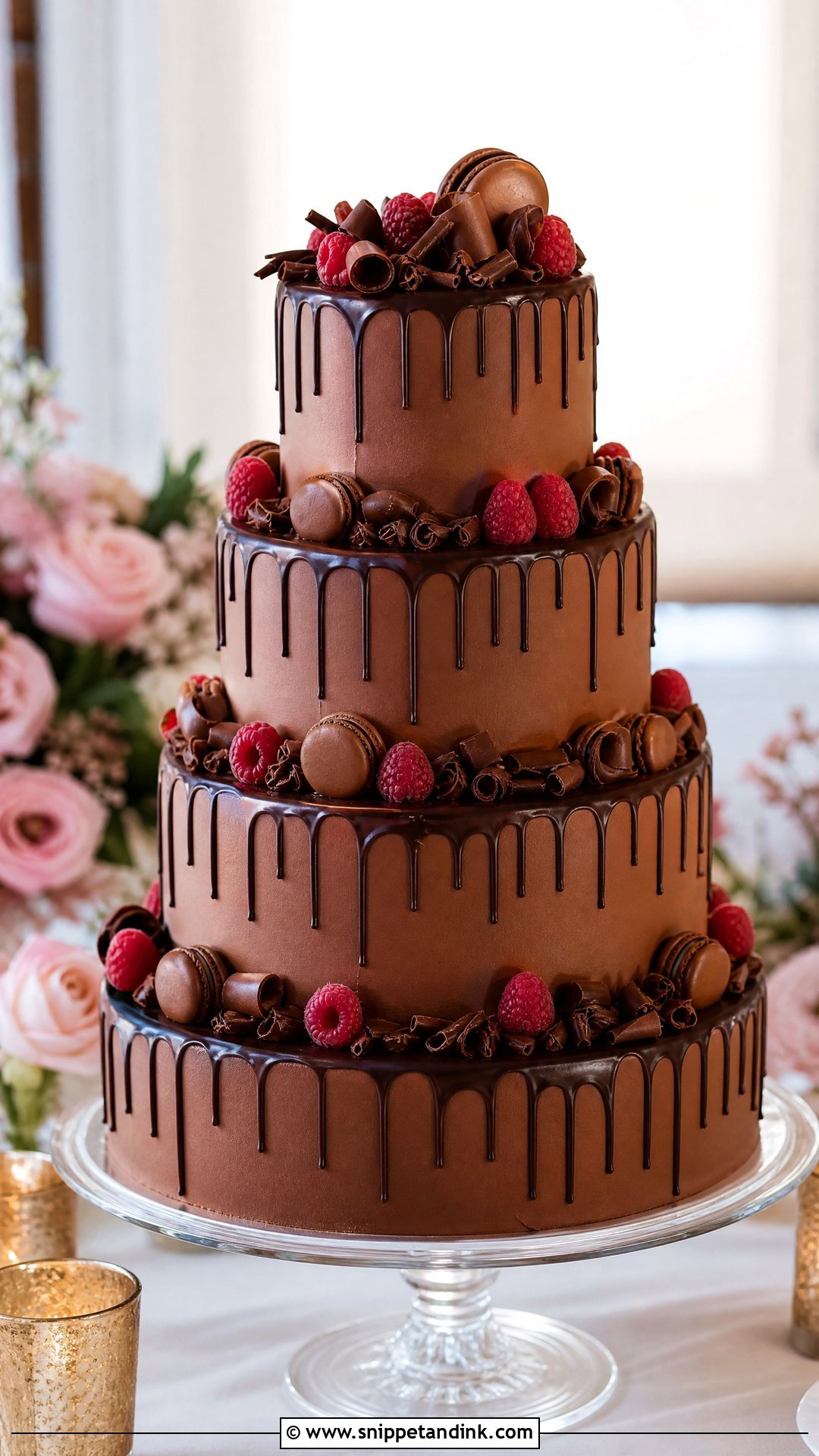 Chocolate Drip Wedding Cake - Snippet and Ink - 25 Chocolate Wedding Cake Ideas