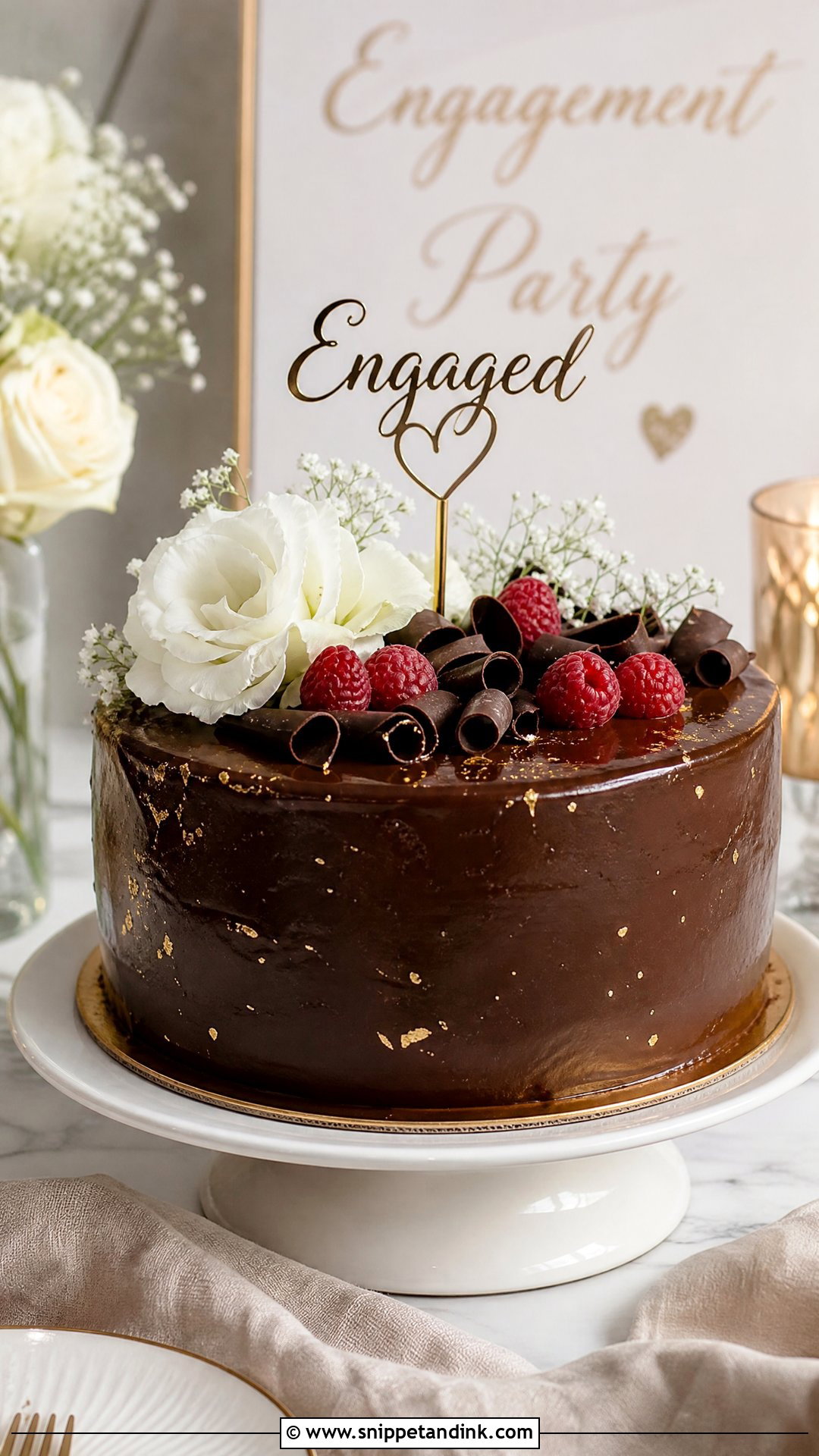 Chocolate Engagement Cake - Snippet and Ink - 25 Engaged Cake Ideas