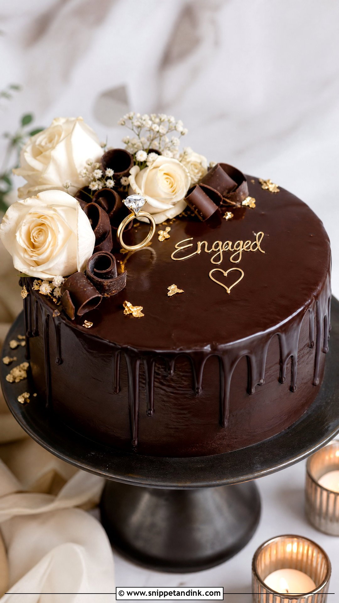 Chocolate Engagement Cake - Snippet and Ink - 30 Engagement Cake Designs