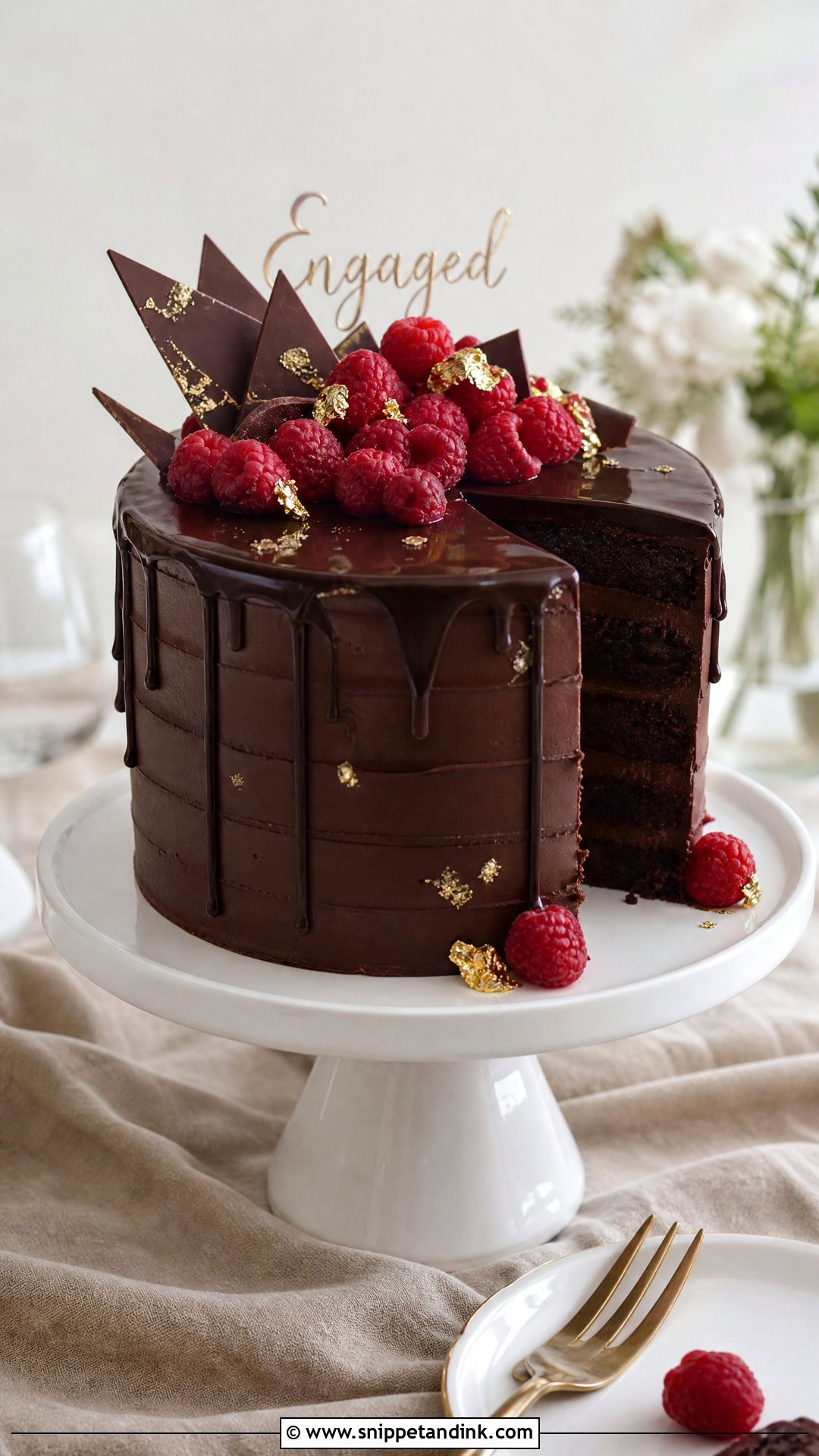 Chocolate Engagement Cake - Snippet and Ink - 30 Engagement Cakes