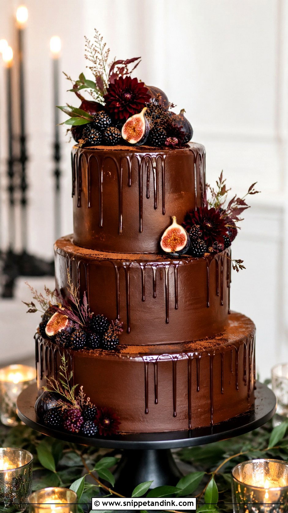 Chocolate Fall Wedding Cake - Snippet and Ink - 20 Fall Wedding Cakes