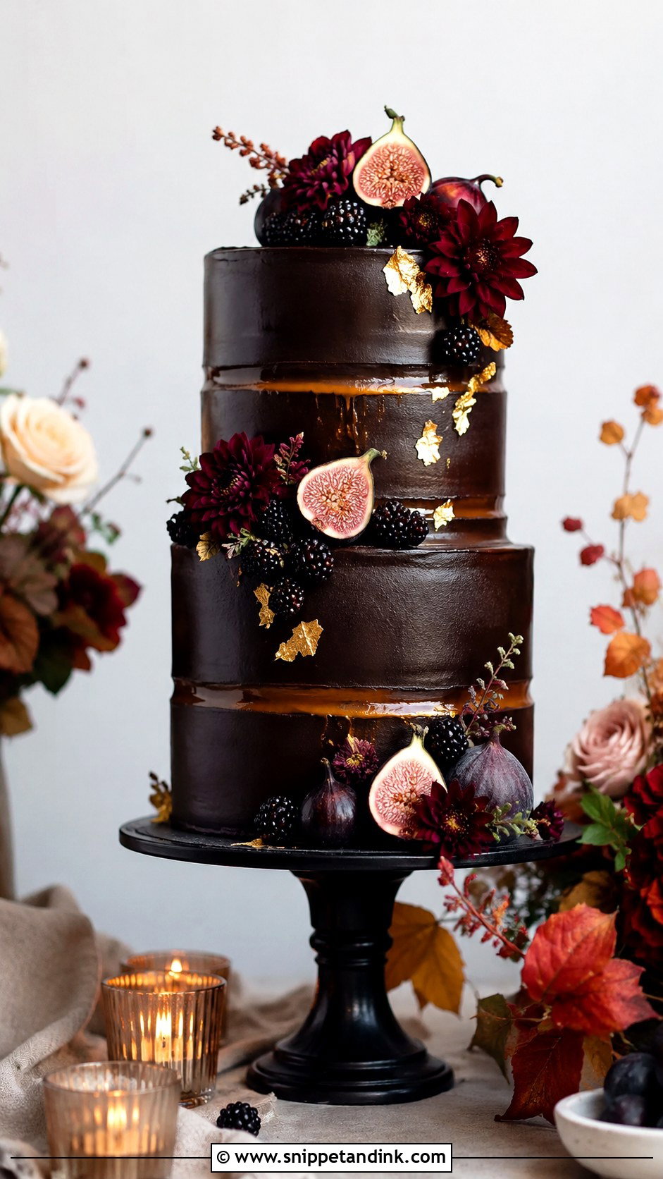 Chocolate Fall Wedding Cake - Snippet and Ink - 20 Wedding Cakes for Fall