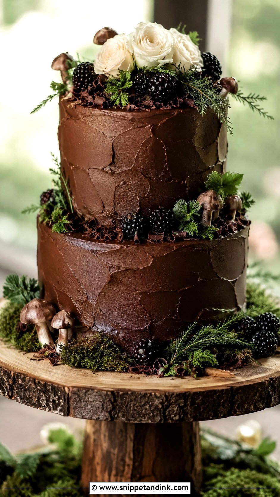 Chocolate Forest Wedding Cake - Snippet and Ink - 20 Simple Forest Wedding Cake Ideas