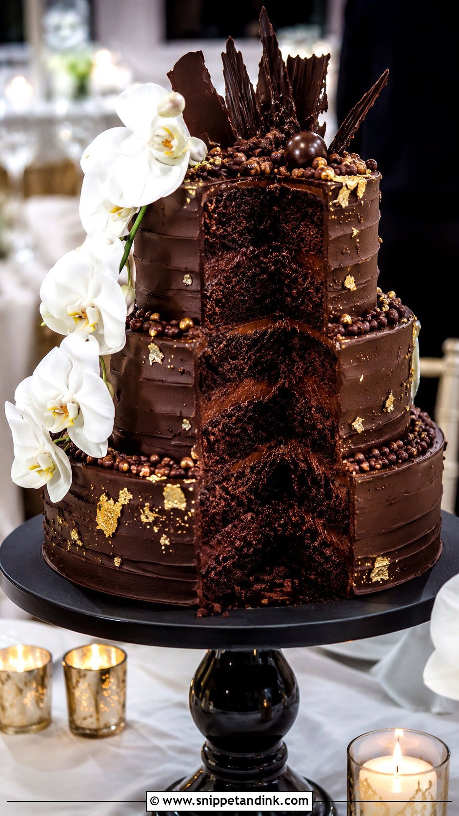 Chocolate Fudge Wedding Cake - Snippet and Ink - 20 Chocolate Cake Design Ideas for Wedding