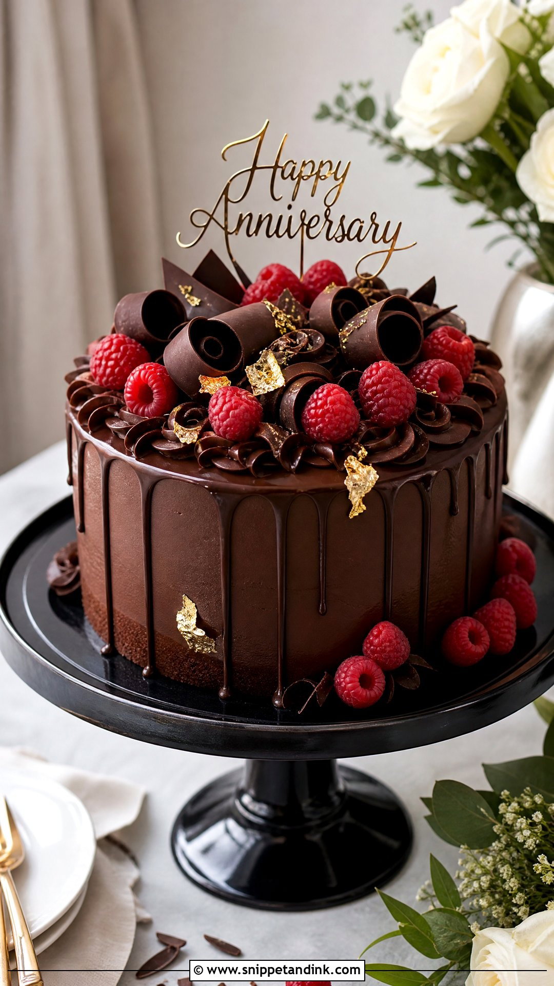 Chocolate Ganache Anniversary Cake - Snippet and Ink - 25 Unique Wedding Anniversary Cake Ideas