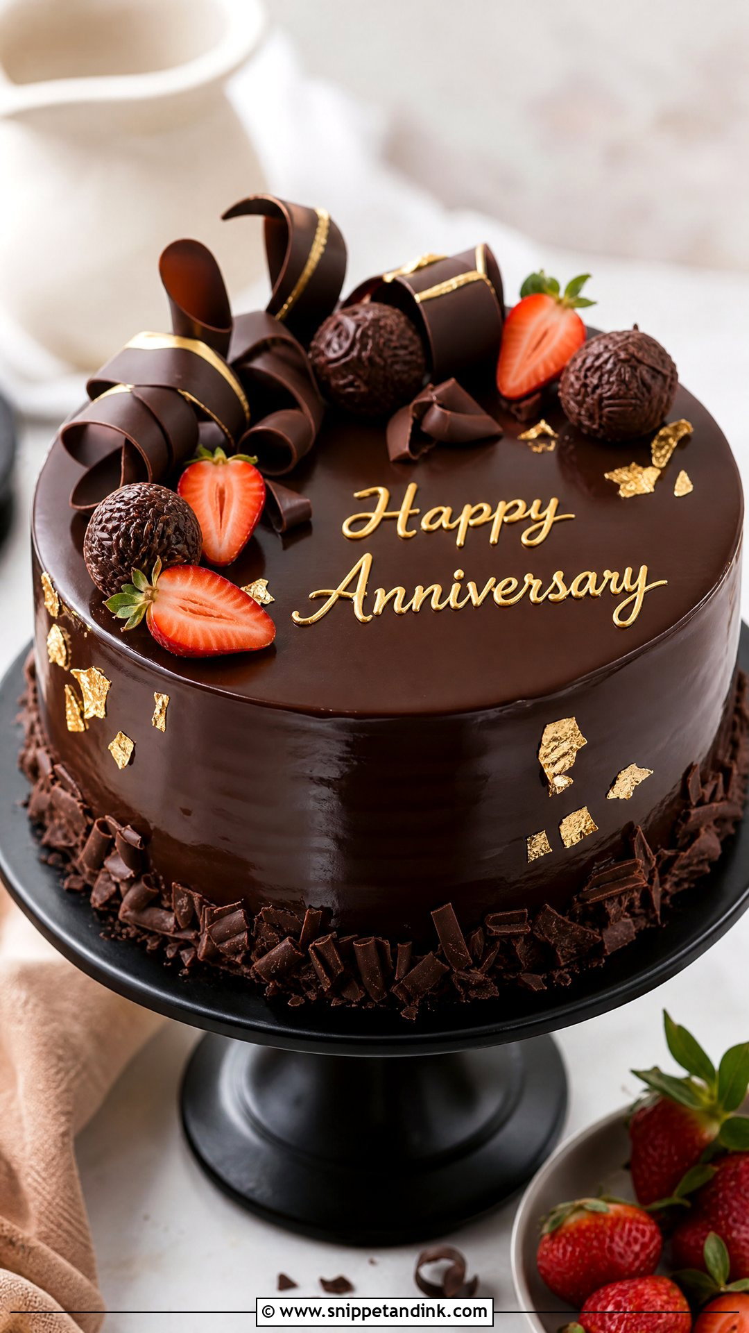 Chocolate Ganache Anniversary Cake - Snippet and Ink - 30 Couple Anniversary Cake Ideas
