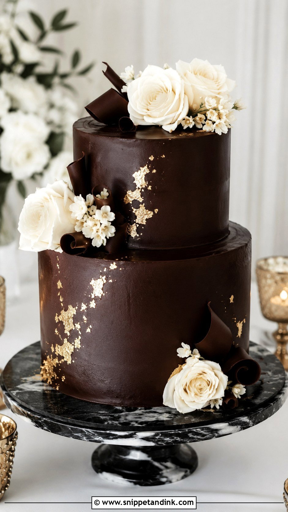 Chocolate Ganache Wedding Cake - Snippet and Ink - 20 Classic Wedding Cake Recipe