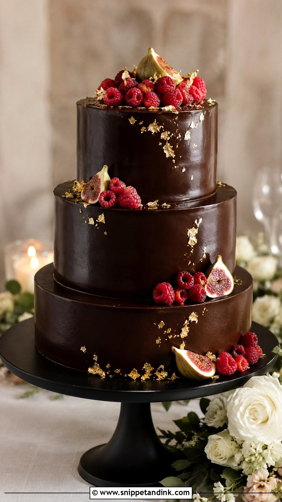 Chocolate Ganache Wedding Cake - Snippet and Ink - 20 Frosting for Wedding Cakes