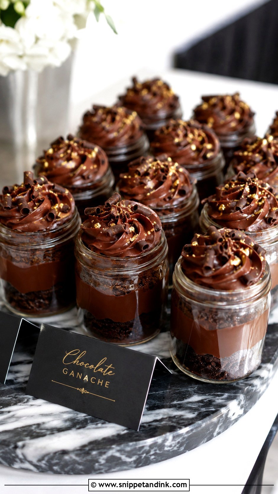 Chocolate Ganache Wedding Cake Jars - Snippet and Ink - 30 Wedding Cake Jars