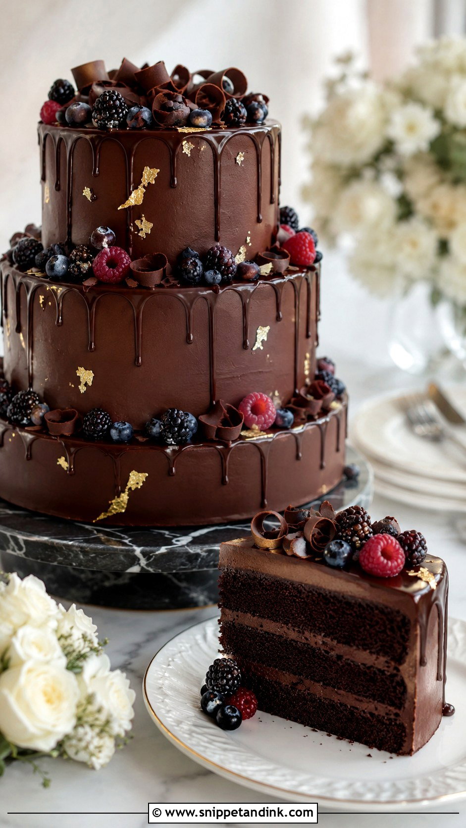 Chocolate Ganache Wedding Cake Mix - Snippet and Ink - 20 Wedding Cake Mix Ideas