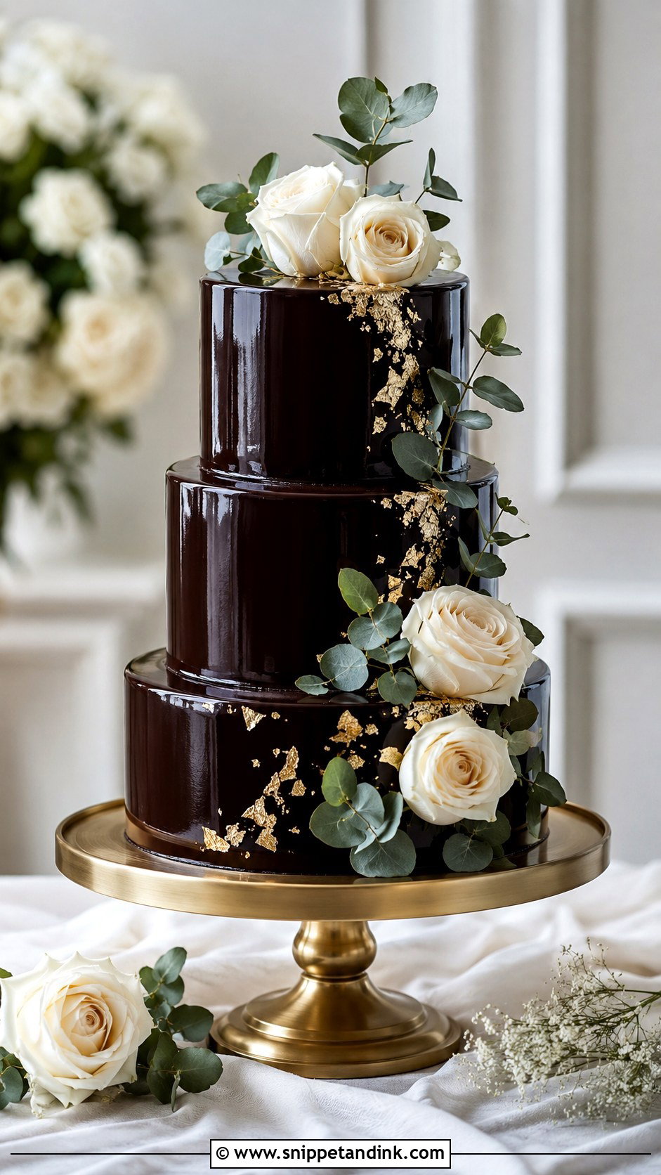 Chocolate Ganache Wedding Cake - Snippet and Ink - 20 Chocolate Cake Design Ideas for Wedding