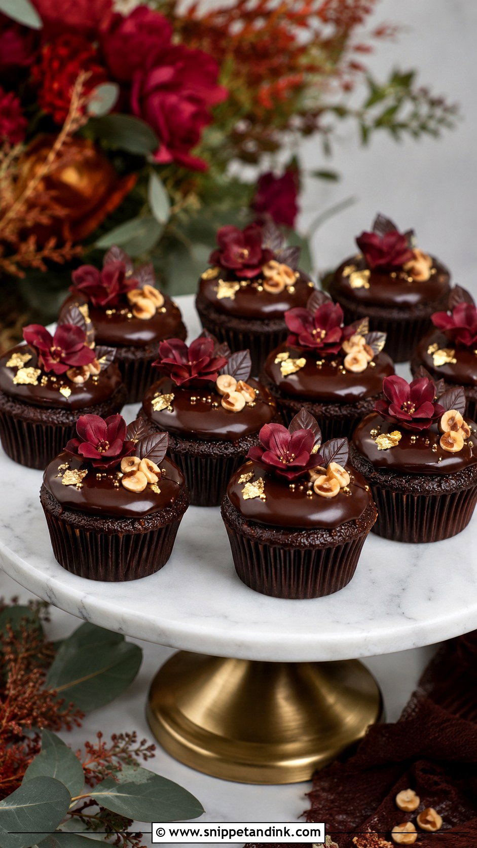 Chocolate Ganache Wedding Cupcakes - Snippet and Ink - 20 Fall Wedding Cupcake Ideas