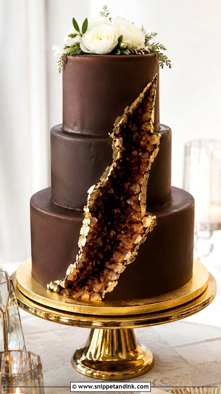 Chocolate Geode Wedding Cake - Snippet and Ink - 20 Chocolate Cake Design Ideas for Wedding