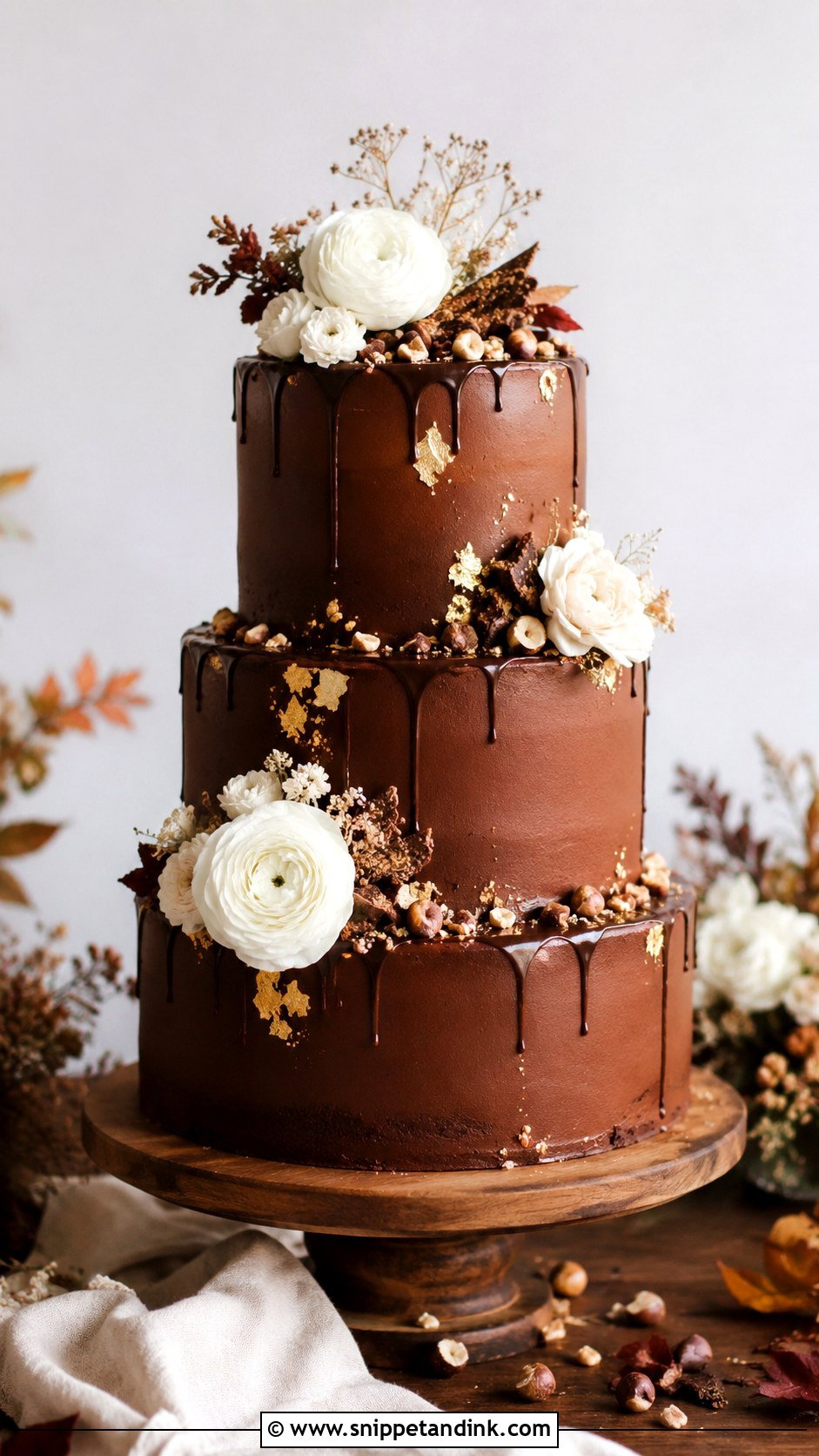 Chocolate Hazelnut Wedding Cake - Snippet and Ink - 20 Chocolate Wedding Cake Ideas
