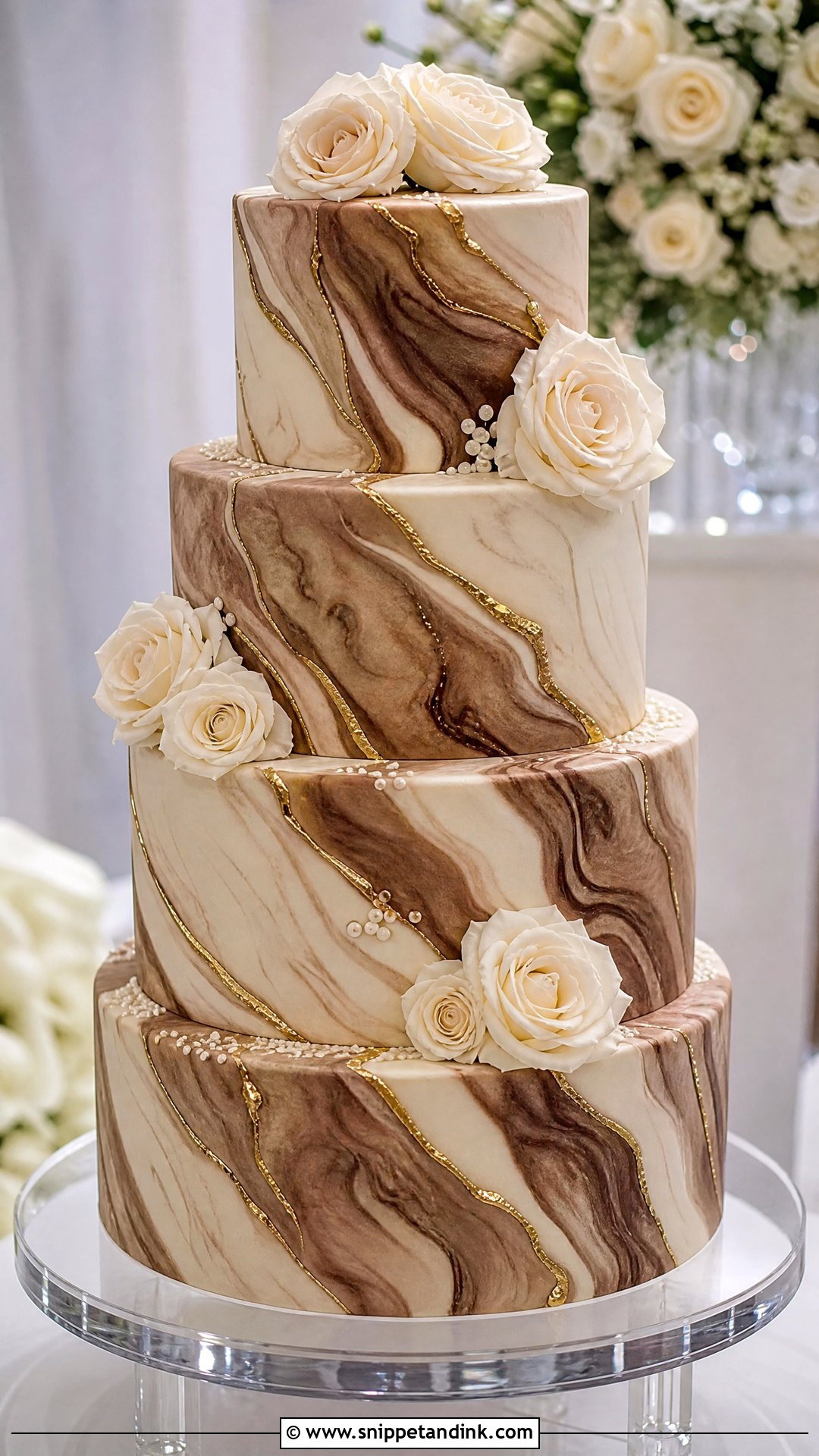 Chocolate Marble Wedding Cake - Snippet and Ink - 25 Chocolate Wedding Cake Ideas