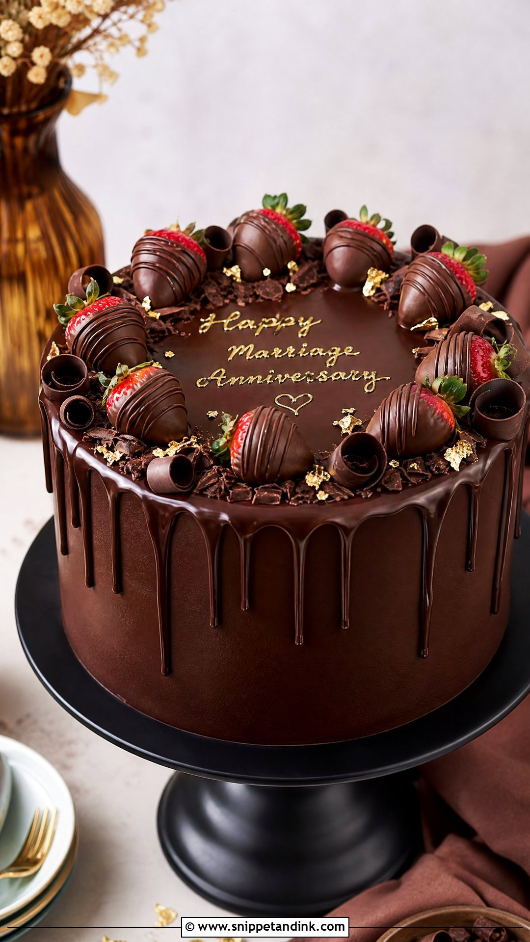 Chocolate Marriage Anniversary Cake - Snippet and Ink - 20 Marriage Anniversary Cakes