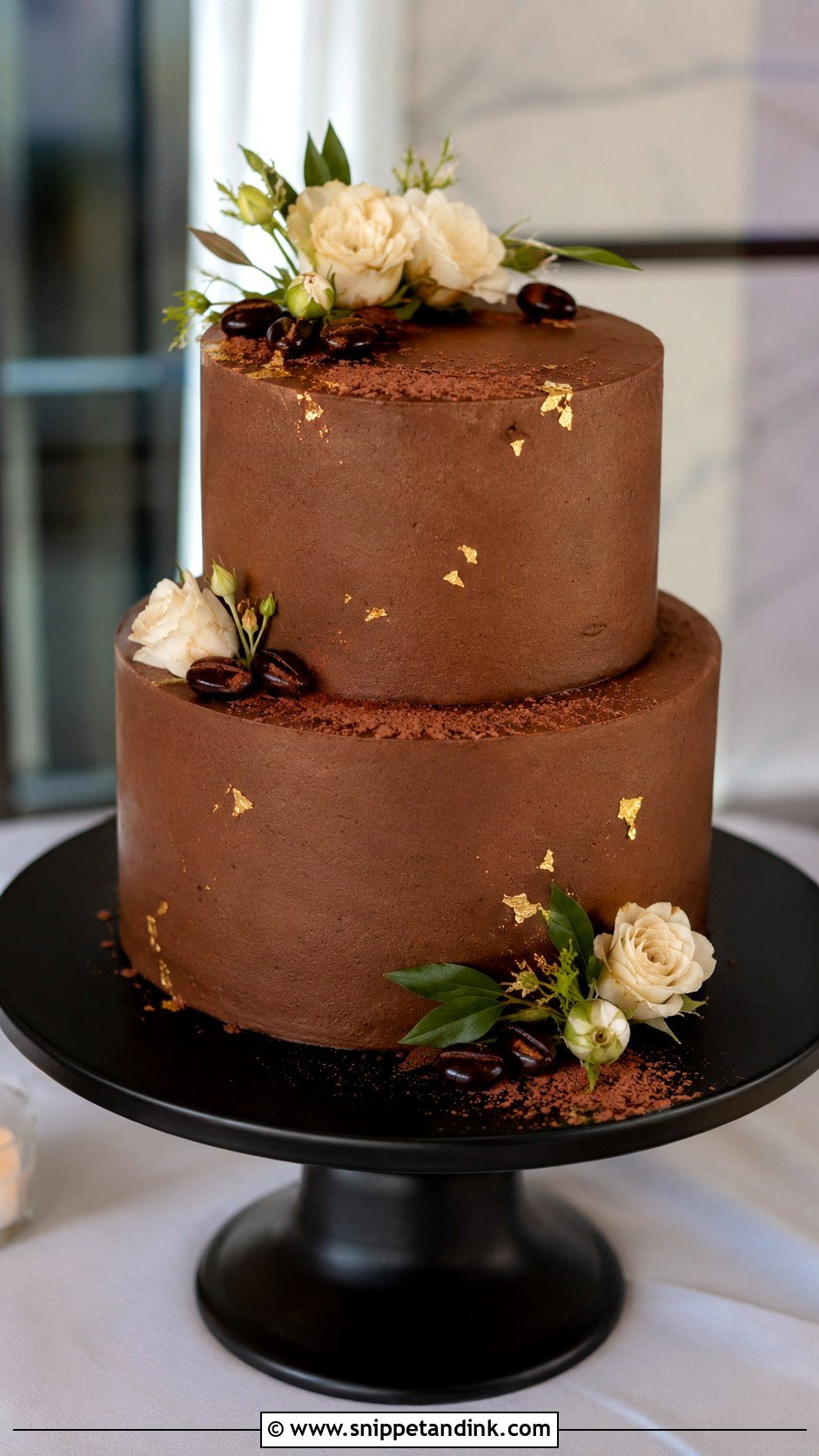 Chocolate Mocha Wedding Cake - Snippet and Ink - 20 Chocolate Wedding Cake Ideas