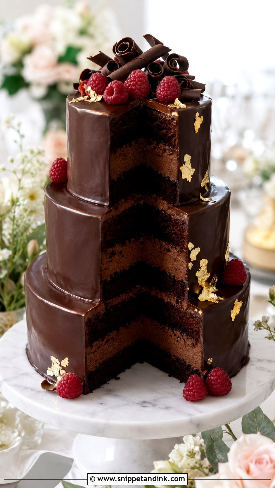 Chocolate Mousse Wedding Cake - Snippet and Ink - 25 Mousse Wedding Cake Ideas
