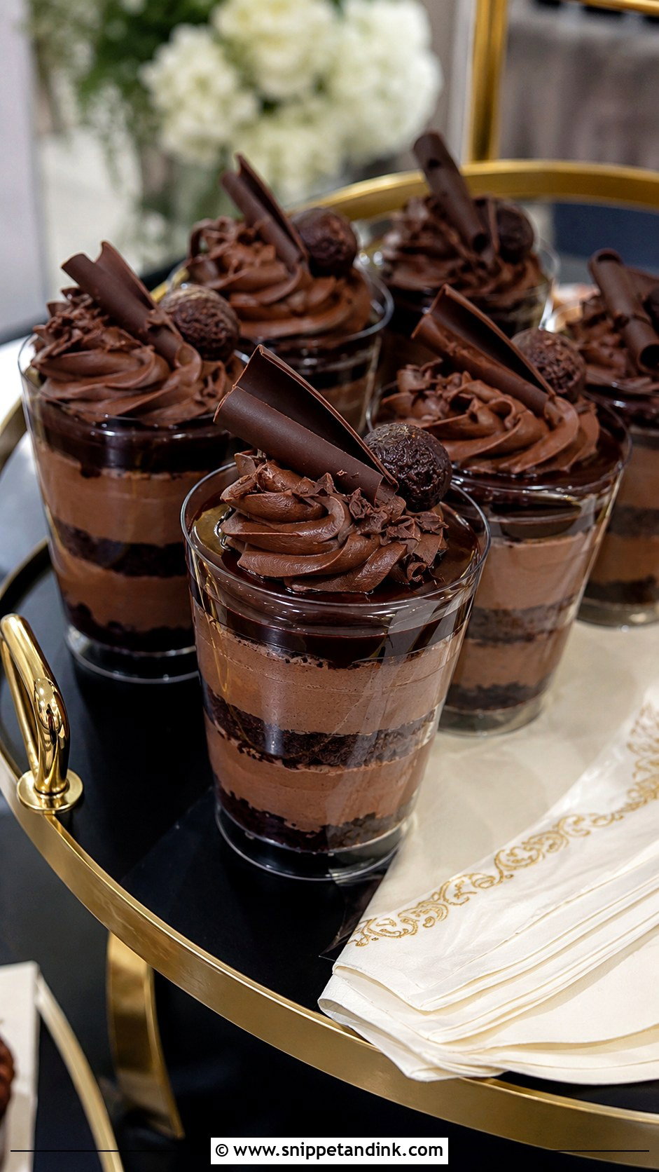 Chocolate Mousse Wedding Cake Cups - Snippet and Ink - 20 Cake Cups Ideas for Wedding