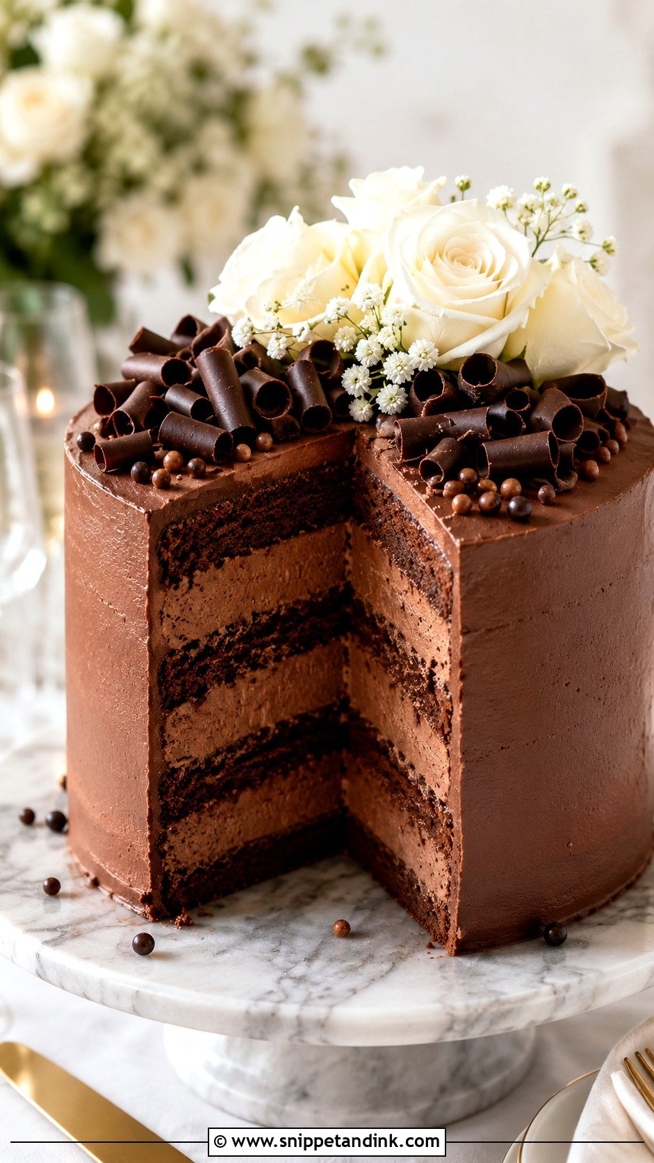 Chocolate Mousse Wedding Cake - Snippet and Ink - 20 Chocolate Cake Design Ideas for Wedding