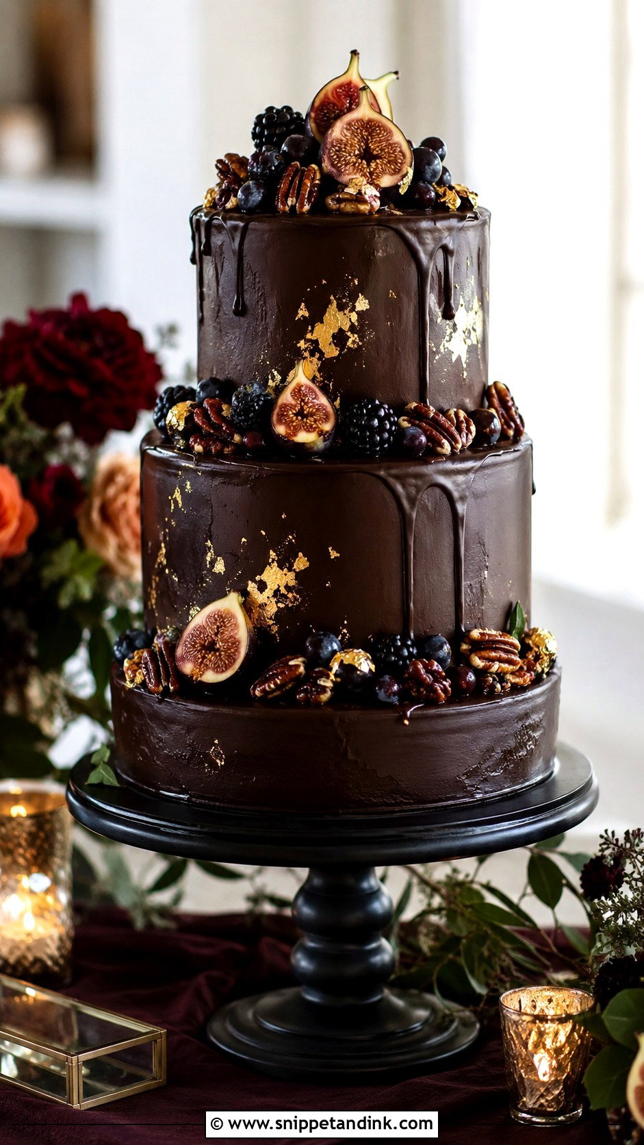 Chocolate Pecan Wedding Cake - Snippet and Ink - 25 Thanksgiving Wedding Cake Ideas