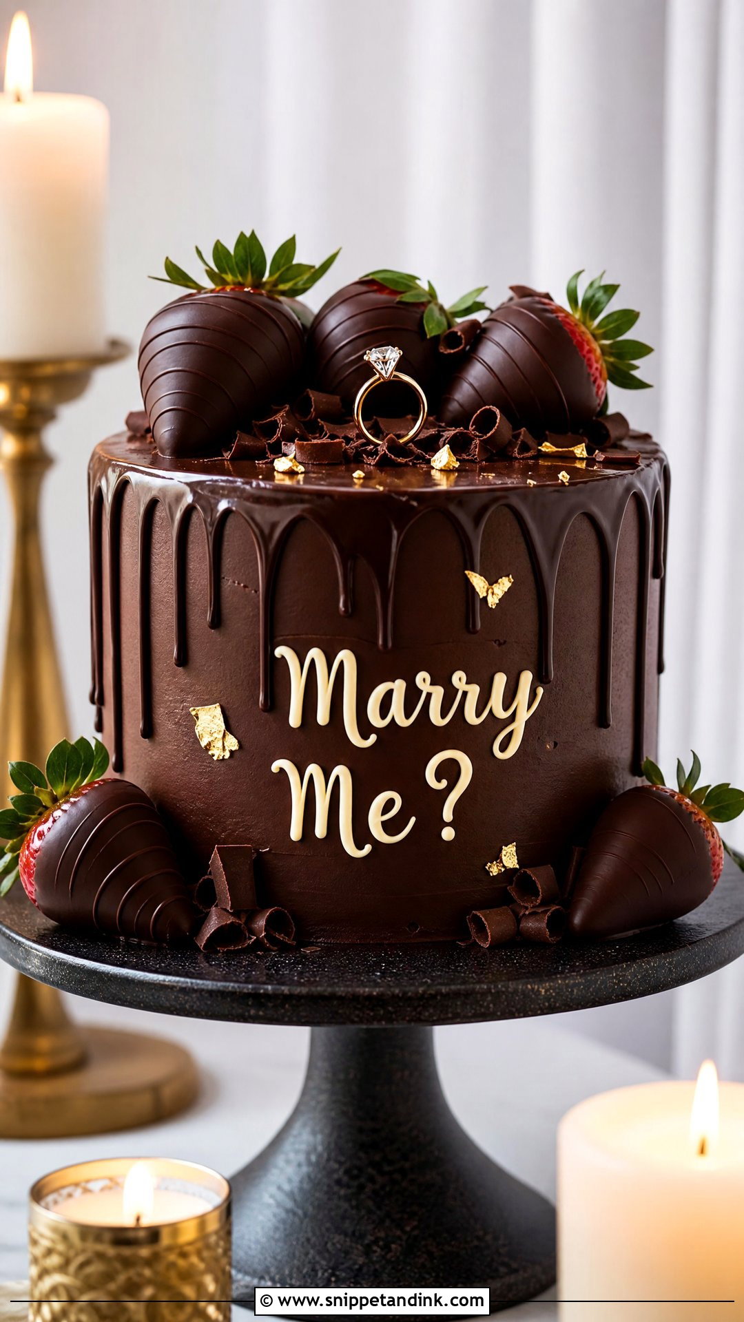 Chocolate Proposal Cake - Snippet and Ink - 20 Proposal Cake Ideas