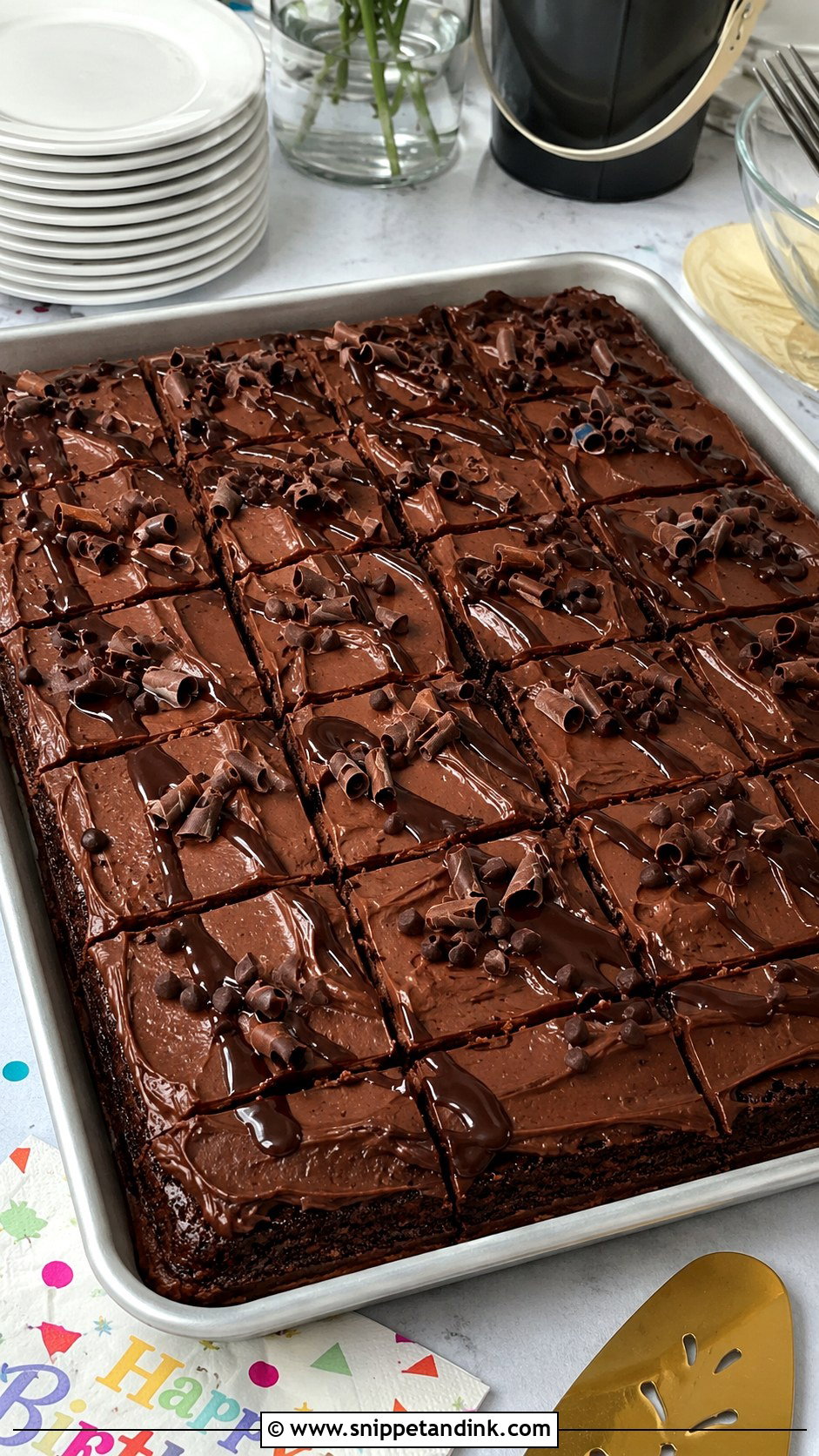 Chocolate Sheet Cake For 20 People - Snippet and Ink - 20 Cake for 20 People