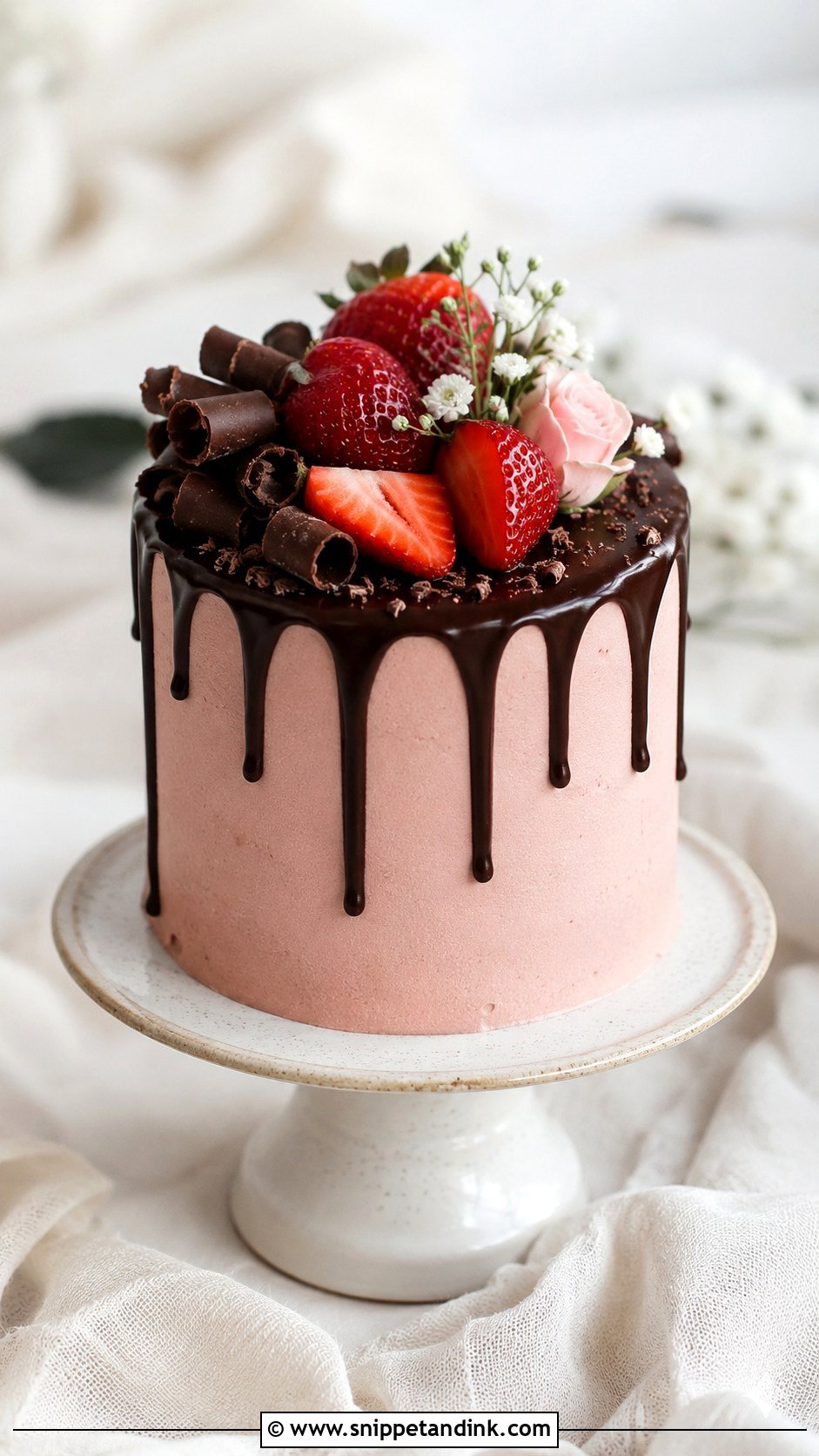 Chocolate Strawberry Mini Wedding Cake - Snippet and Ink - 25 Chocolate Strawberry Wedding Cake Ideas