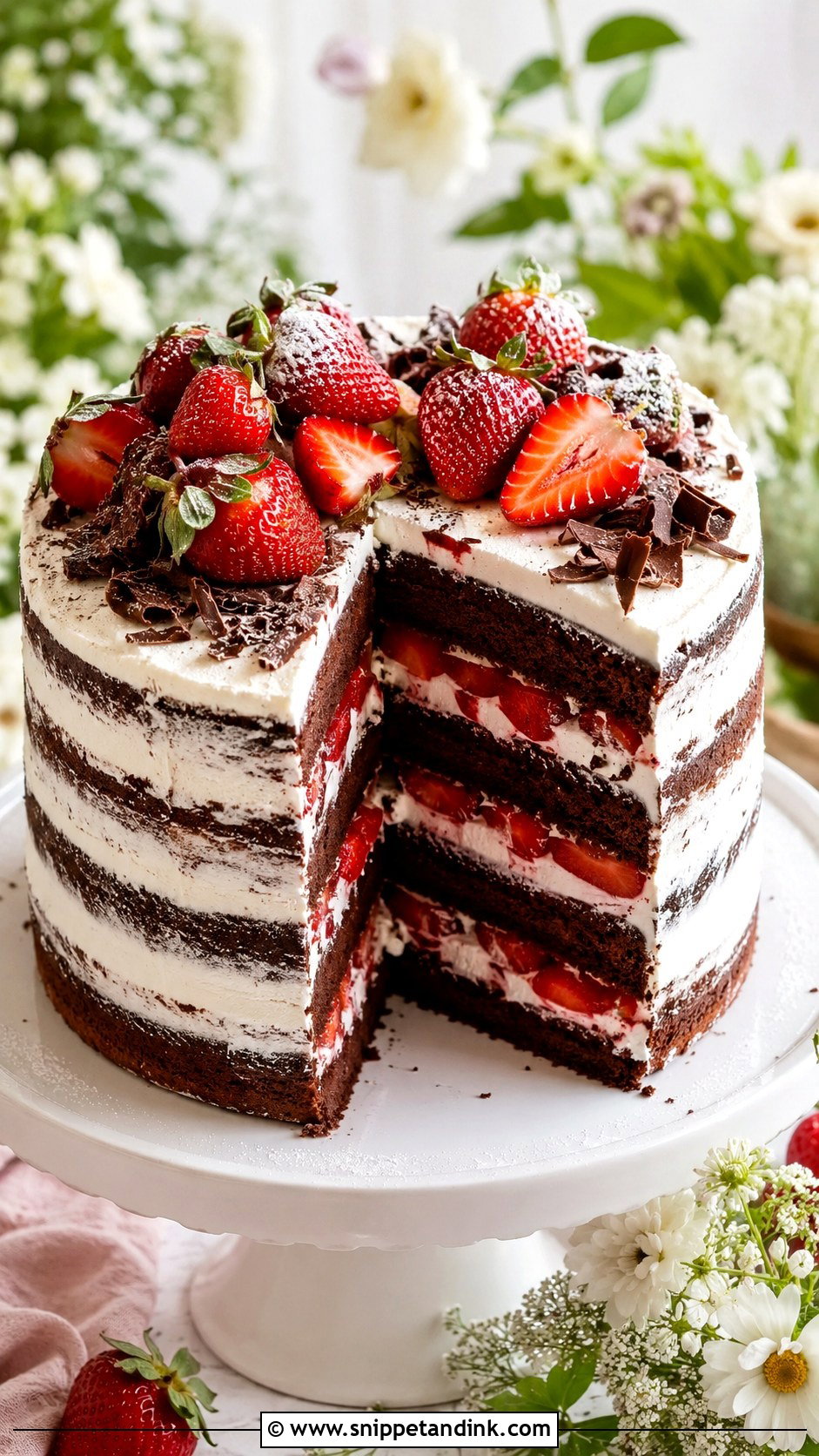 Chocolate Strawberry Shortcake Wedding Cake - Snippet and Ink - 25 Chocolate Strawberry Wedding Cake Ideas