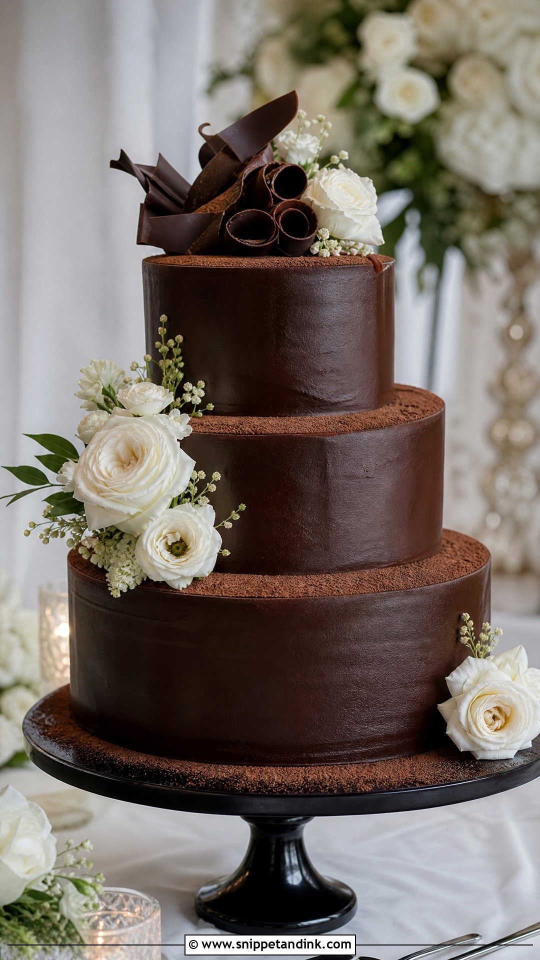 Chocolate Tiramisu Wedding Cake - Snippet and Ink - 25 Tiramisu Wedding Cake Ideas
